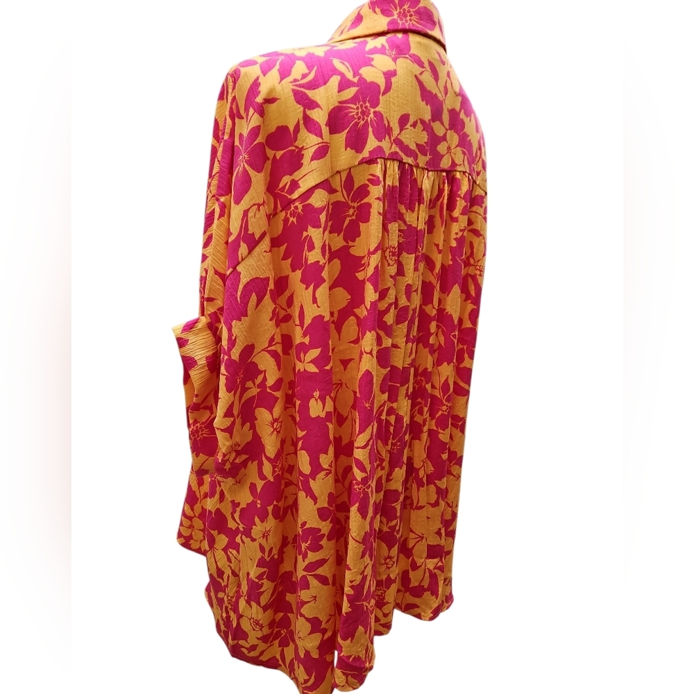Easel Oversized Blouse Size S Magenta Orange - Picture 4 of 8